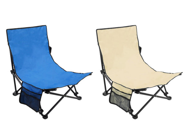 prezzo Sedia da Spiaggia Spiaggina Pieghevole con Tasche Gallipoli 64x52x67 cm in Tessuto Oxford Colore Casuale