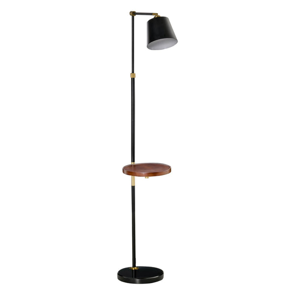 acquista Lampada da Terra 50x30x165 cm E27 con Ripiano Nero e Oro