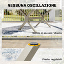 Tavolo da Giardino Allungabile 154-214x85x73 cm per 8-10 Persone in Alluminio e Acciaio Grigio      