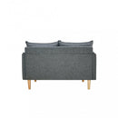 Divano 2 Posti Florin 130x84x51 h cm in Tessuto Grigio scuro