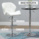 Set 2 Sgabelli da Bar 51,5x57,5x93-114,5 cm in Similpelle Bianche