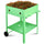 Fioriera Orto Rialzato da Giardino 57x57x80 cm in Metallo con Ruote Verde