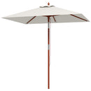 Ombrellone da Giardino Rettangolare Inclinabile 200x150x235H cm Apertura a Corda Beige 