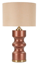 Lampada da Tavolo Rosenthal Ø40,5x69,5 cm in Vetro e Ferro e Tessuto Marrone e Oro      