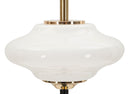 Lampada da Tavolo Vintage Ø22x46 cm in Ferro e Vetro Oro e Nero e Bianco      