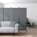 Paravento da Esterno e Interno a 4 Pannelli Pieghevole 221x50x172 cm Grigio Scuro      
