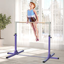 Barra da Ginnastica per Bambini 3+ Anni 194x121x92-150 cm in Acciaio e Legno Massello di Faggio Viola      