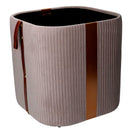 Set  3 Pouf Contenitore in Tessuto Velluto Grigio
