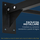 Barra Trazioni a Muro 94x51x18 cm in Acciaio Nero