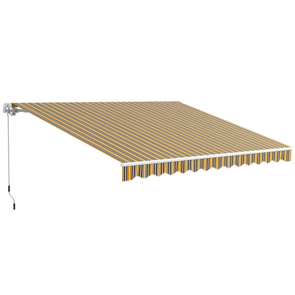 sconto Tenda da Sole per Esterno Avvolgibile a Bracci 350x250 cm con Apertura a Manovella Giallo