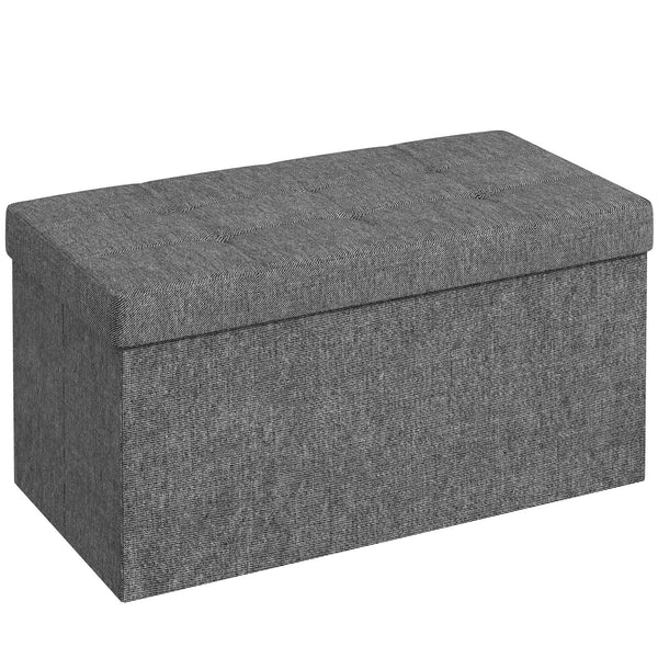 Panca Contenitore Pieghevole 84L 76x38x38 cm in Tessuto Grigio Scuro acquista