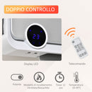 Riscaldatore Elettrico da Parete Timer 3 Modalità 56x18,5x11,7 cm Bianco e Argento  