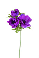 Set 8 Fiori Artificiali di Anemone Composta da 3 Fiori Altezza 46 cm Viola