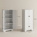 Credenza Cucina 58,2x30x123 cm con 2 Armadietti in MDF Bianco  