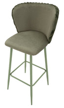 Sgabello Bar Alaska B Verde Set 2 Pz 55x58x106 cm in Compensato e Spugna e Ferro e Poliestere Verde      