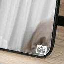 Specchio da Terra e da Parete 37x43x156 cm con Struttura in Legno e Supporto Pieghevole Nero