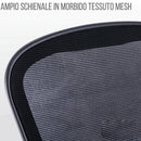 Sedia Operativa da Ufficio 62x63x105 cm Ergonomica con Braccioli Pieghevoli Bianco