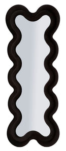 Specchio da Muro Monica Nero 58x4x160 cm in MDF e Poliestere e Specchio Nero      