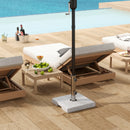 Base per Ombrellone Quadrata 38x38x38 cm da 21 kg con Maniglie e 2 Manopole Regolabili in Granito Grigio      