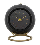 Orologio da Tavolo Ball Nero 16x13x19 cm in Ferro e Plastica