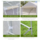 Serra a Tunnel Anti-UV 4x2x2 m con 6 Finestre a Rete e Ingresso Arrotolabile in Metallo e PE Bianco      