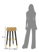 Sgabello Bar London Marrone Ø38x74 cm in Pino e MDF e Spugna e Metallo e PU      