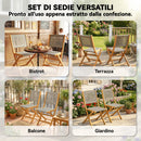 Set di 2 Sedie Pieghevoli da Giardino 47,5x56x88 cm in Rattan PE e Legno di Acacia Grigio      