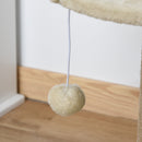 Albero Tiragraffi per Gatti con Lettino 40x40x49 cm Palo in Juta e Pallina Appesa Beige