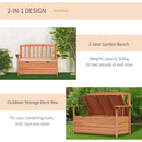 Panchina da Giardino 2 Posti con Vano Contenitore in Legno 112x58x84 cm 