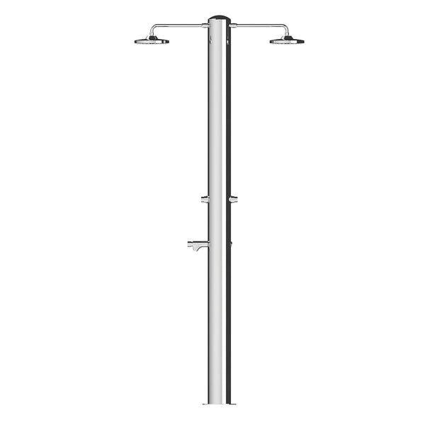 acquista Doccia da Giardino Doppia 2 Temporizzatori e Lavapiedi ATI Docce MUL-2P Inox Anodizzato
