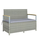 Panca Giardino 170L, 2 Posti Rattan con Cuscino, Grigio Chiaro      