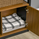Mobile Libreria  4 Livelli Aperti con Armadietto 76.5x30x150 cm in Truciolato e MDF Marrone e Nero