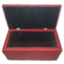Baule Cassapanca Pouf Contenitore in Similpelle e Cristalli Renier Bordeaux