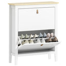 Scarpiera Slim per 14 Paia di Scarpe 80x24x95,5cm 2 Cassetti Bianco   