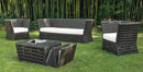 Set da Giardino Divano 2 Poltrone e Tavolino in Wicker Ranieri Paros