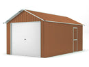 Casetta Box da Giardino in Lamiera di Acciaio 360x760x307 cm Legno