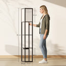 Lampada da Terra 26x26x160 cm Struttura con Ripiani Luce Regolabile Interruttore a Pedale e Porte USB in MDF Nero      