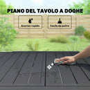 Tavolo da Giardino Allungabile 80-160x80x75 cm con Piano a Doghe in Alluminio e Acciaio Nero      