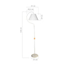Lampada da terra a stelo Geo  con paralume tessuto bianco