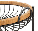 Carrello 2 Ripiani 57x55,5x62,5 cm con Ruote in Metallo e Rattan
