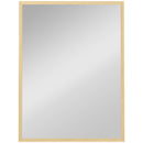 Specchio da Parete Rettangolare 60x80 cm con Ganci in Vetro e MDF Color Legno      