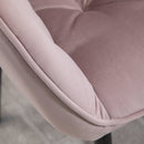 Set 2 Sedie Imbottite 59,5x55,5x83,5 cm in Velluto Rosa