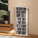 Scaffale Porta CD 58x24x124,5 cm con 6 Ripiani Regolabili Capacità di 360 CD/185 DVD Bianco      
