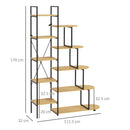 Libreria 10 Livelli 111,5x32x170 cm in Truciolato e Acciaio Naturale e Nero