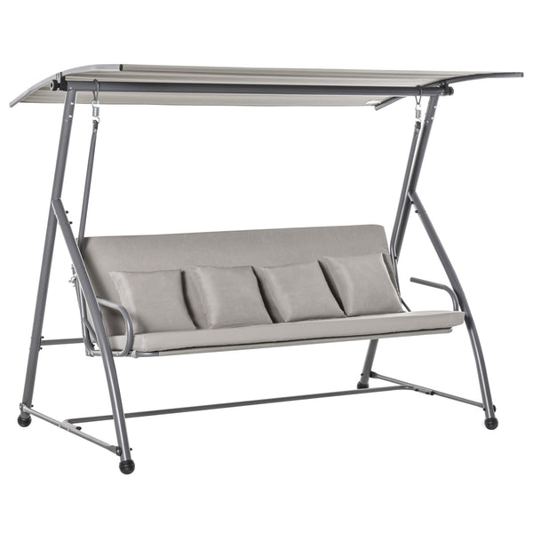Dondolo 3 Posti da Giardino 218x120x168 cm in Acciaio Marrone sconto