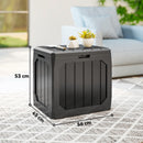 Baule da Giardino 56x45x53 cm Capienza 121L con Maniglie in Plastica Impermeabile Nero      