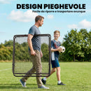 Rete di Rimbalzo per Calcio con 5 Angoli Regolabili Rete Multi-Sport per Allenamento in Acciaio e Nylon Nero      