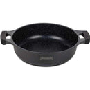 Casseruola Bassa da Cucina Royalty Line Rivestimento Effetto Marmo 28 cm Maniglie Soft Touch Antiaderente Nero      