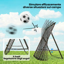Rete di Rimbalzo per Calcio con 5 Angoli Regolabili Rete Multi-Sport per Allenamento in Acciaio e Nylon Nero      