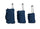 Set 3 Valigie Borsone Trolley Ultraleggero con Ruote in Poliestere Ravizzoni Bacco Blu